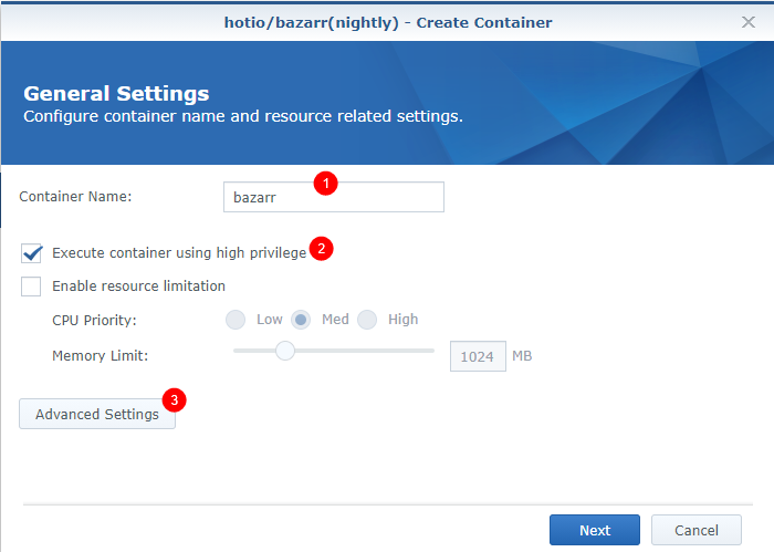 create container